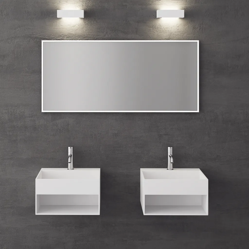 Boxo 45L - 45x40 Håndvask med opbevaring,  Mathvid SolidTec®