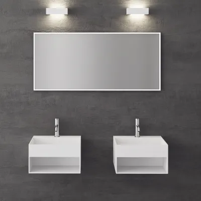 Boxo 45L - 45x40 Håndvask med opbevaring,  Mathvid SolidTec®