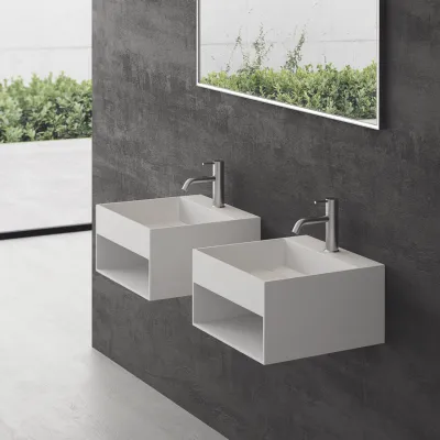 Boxo 45L - 45x40 Håndvask med opbevaring,  Mathvid SolidTec®