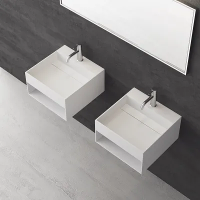 Boxo 45L - 45x40 Håndvask med opbevaring,  Mathvid SolidTec®