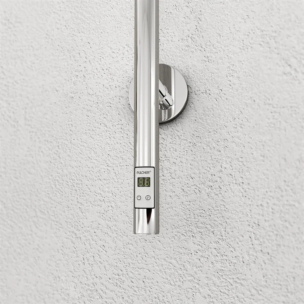 Pulcher® Style PS14 - Elektrisk Håndklædetørrer m/timer, Krom
