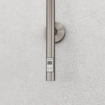 Pulcher® Style PS14 - Elektrisk Håndklædetørrer m/timer, Børstet Rustfrit Stål