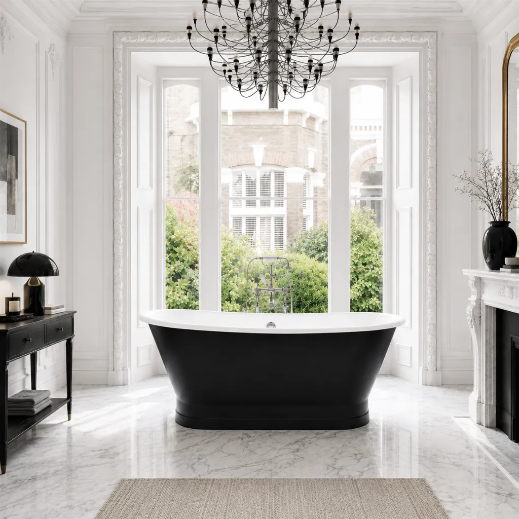 The York 170 - Black & White,  Emaljeret Støbejernsbadekar