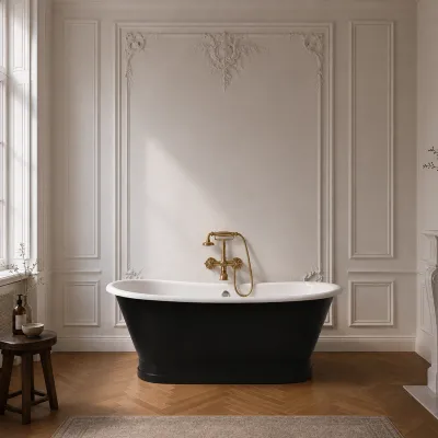 The York 170 - Black & White,  Emaljeret Støbejernsbadekar