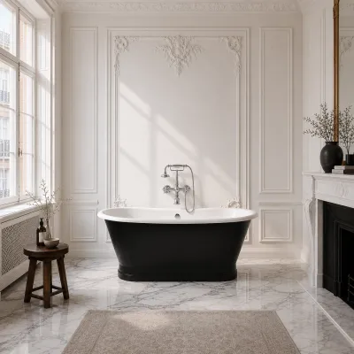 The York 170 - Black & White,  Emaljeret Støbejernsbadekar