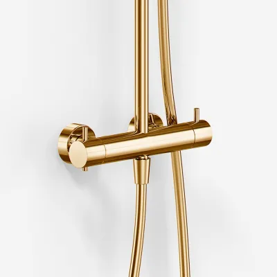 Semplice Rain DeLuxe SRL02 - SmartTerm Ø25 EasyClean, Poleret Messing Natur