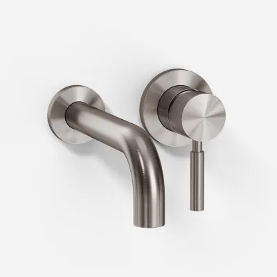 Semplice SHV102 - Håndvaskarmatur, 22 cm tud,  PVD Børstet Stål