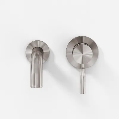 Semplice SHV102 - Håndvaskarmatur, 22 cm tud,  PVD Børstet Stål