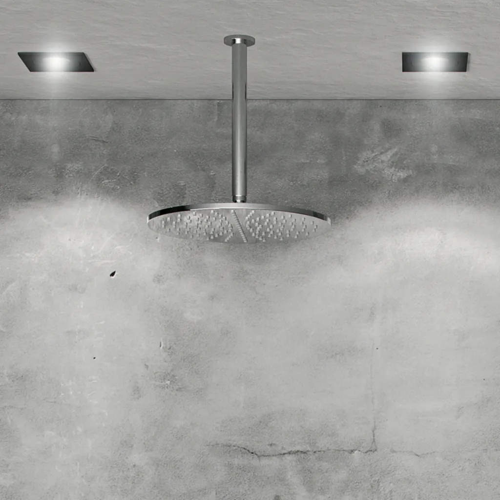 Classwell C18 S04 - Termostatsæt XL Rain DeLuxe Ø30 m/rør fra loft, Krom Poleret