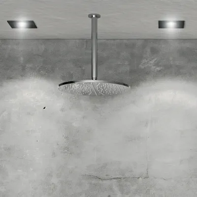Classwell C18 S04 - Termostatsæt XL Rain DeLuxe Ø30 m/rør fra loft, Krom Poleret