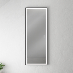 Pulcher® Soho Mirror PSM-1453 - 140x53,5 cm., spejl m/lys og lysstyring, Matsort ramme
