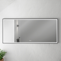 Pulcher® Soho Mirror PSM-1880 - 180x80 cm., spejl m/lys og lysstyring, Matsort ramme