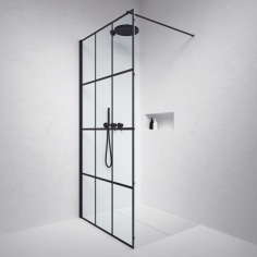 Pulcher New York PNY100 - 98x200 cm, Glass Wall, Black Frame